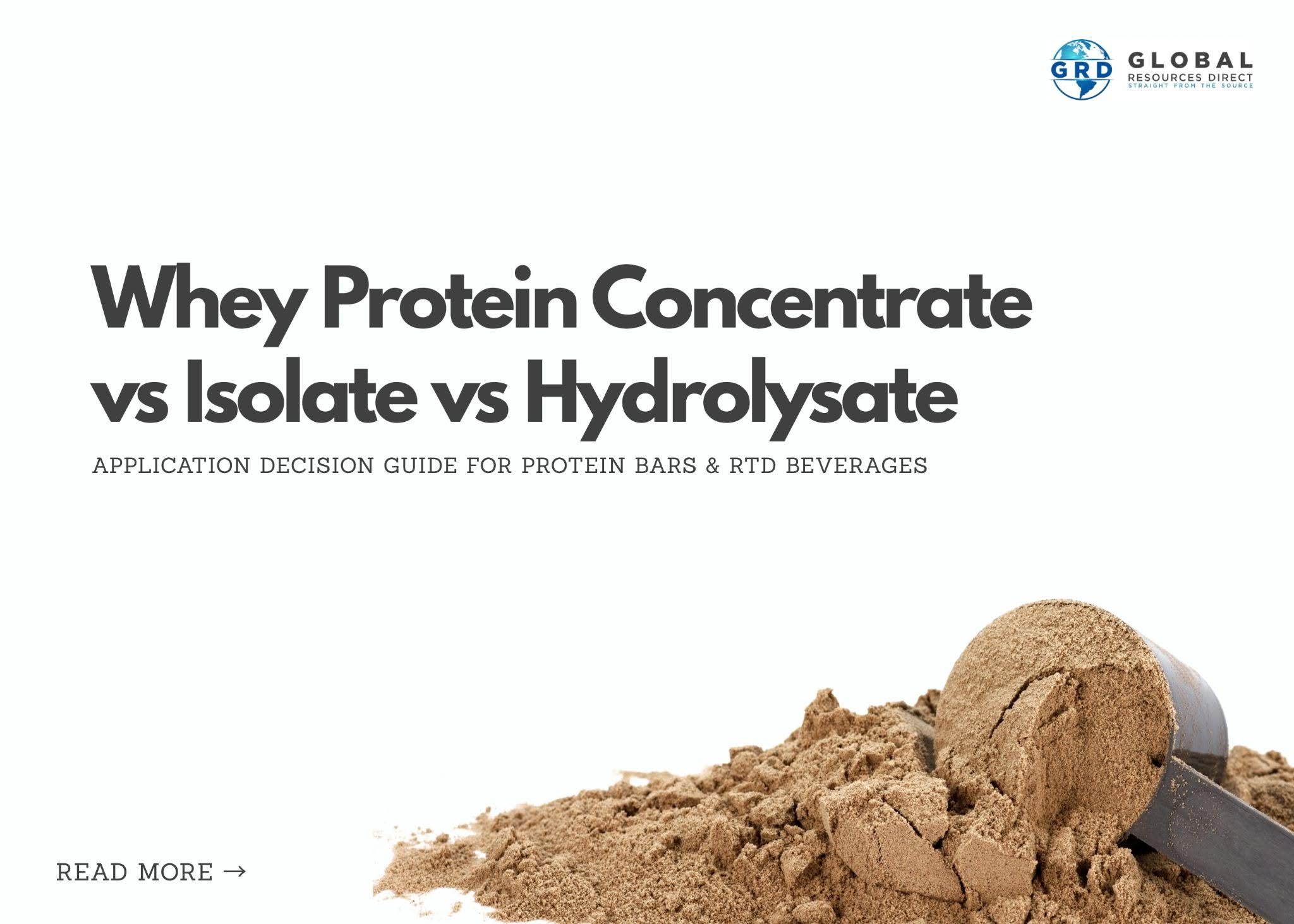 Whey Protein Concentrate vs Isolate vs Hydrolysate: Application Decision Guide for Protein Bars & RTD Beverages