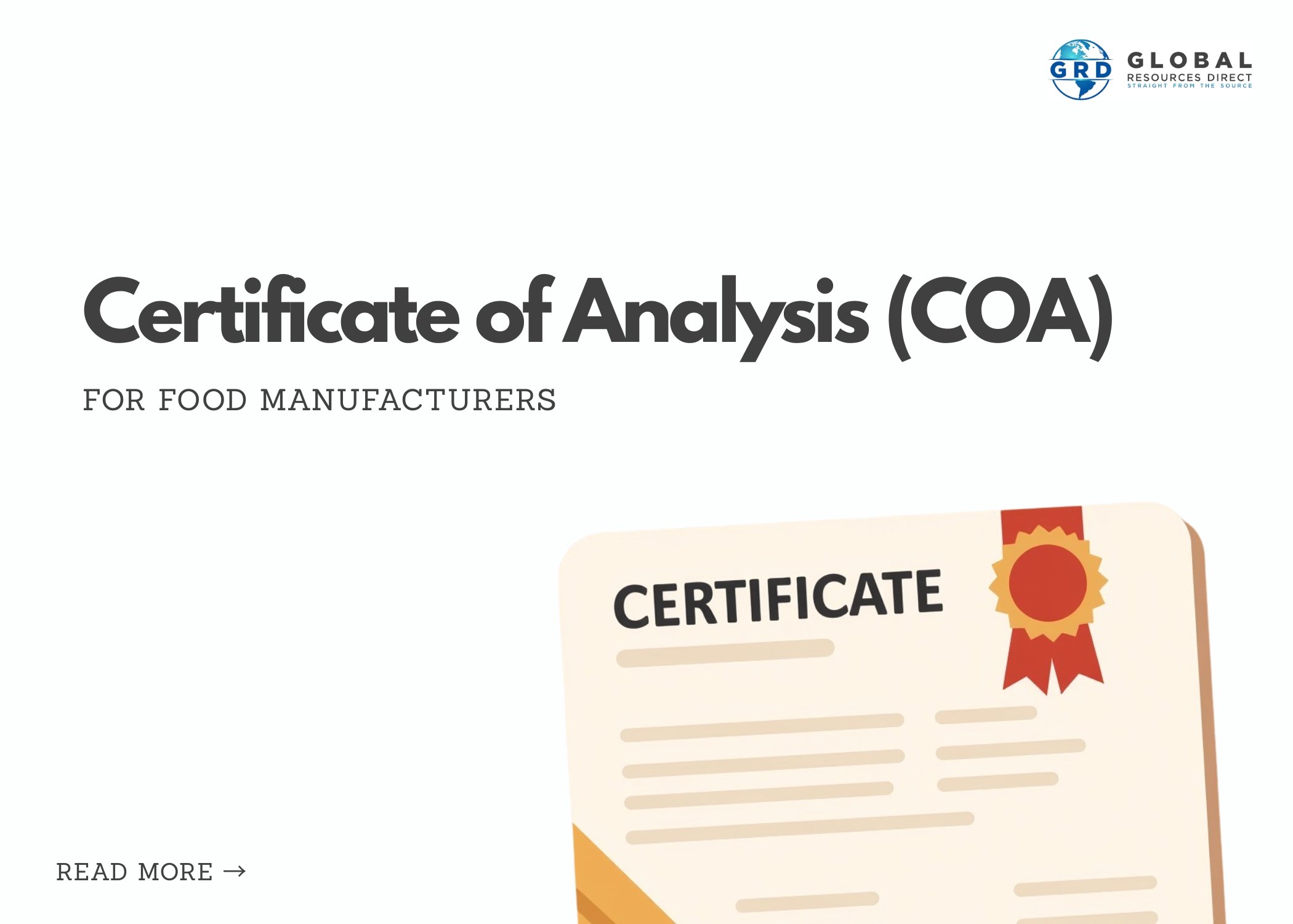 Certificate of Analysis (COA) for Food Manufacturers