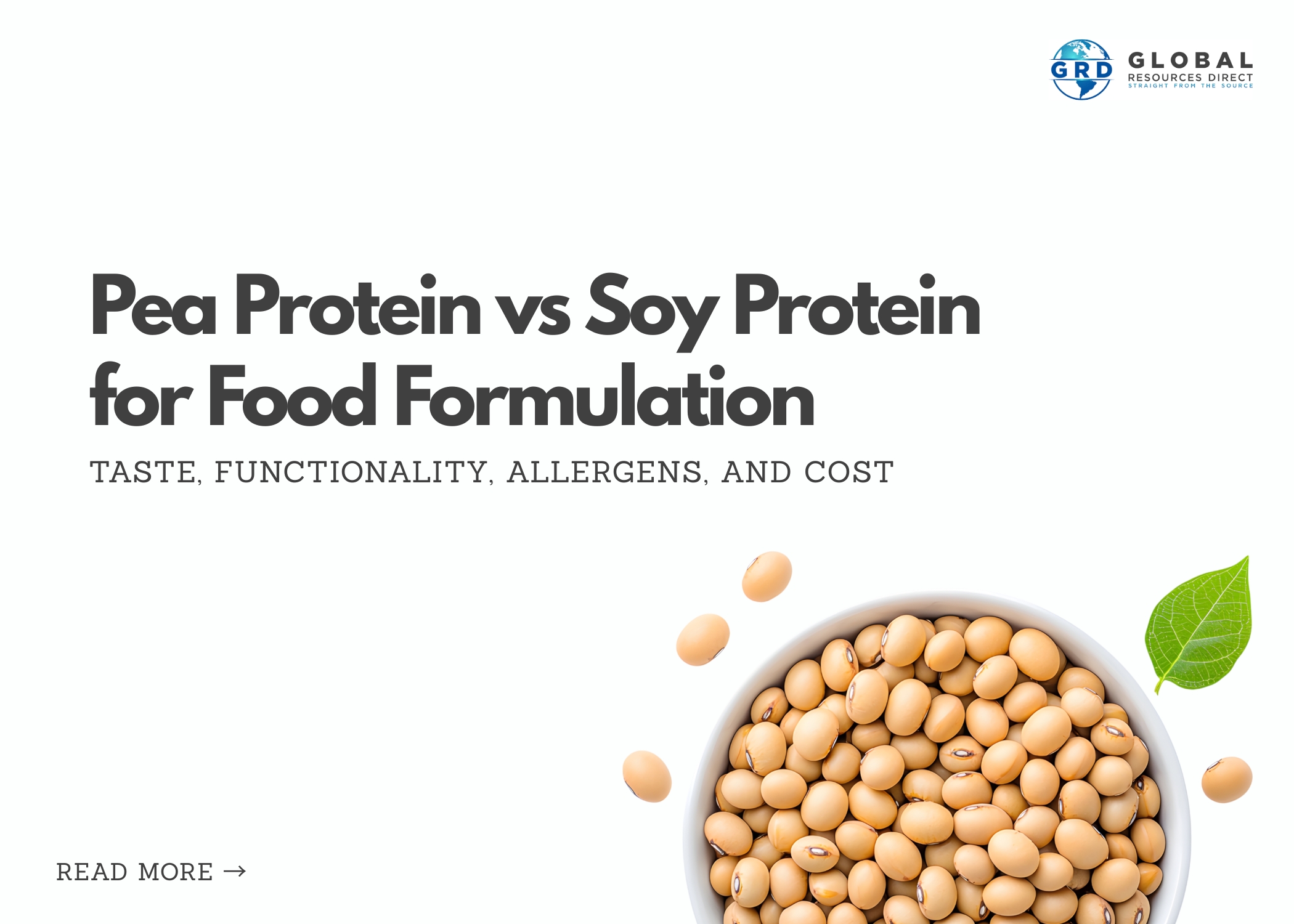 Pea Protein vs Soy Protein for Food Formulation: Taste, Functionality, Allergens, and Cost