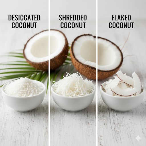 Complete Guide to Desiccated Coconut, Shredded Coconut, and Flaked Coconut