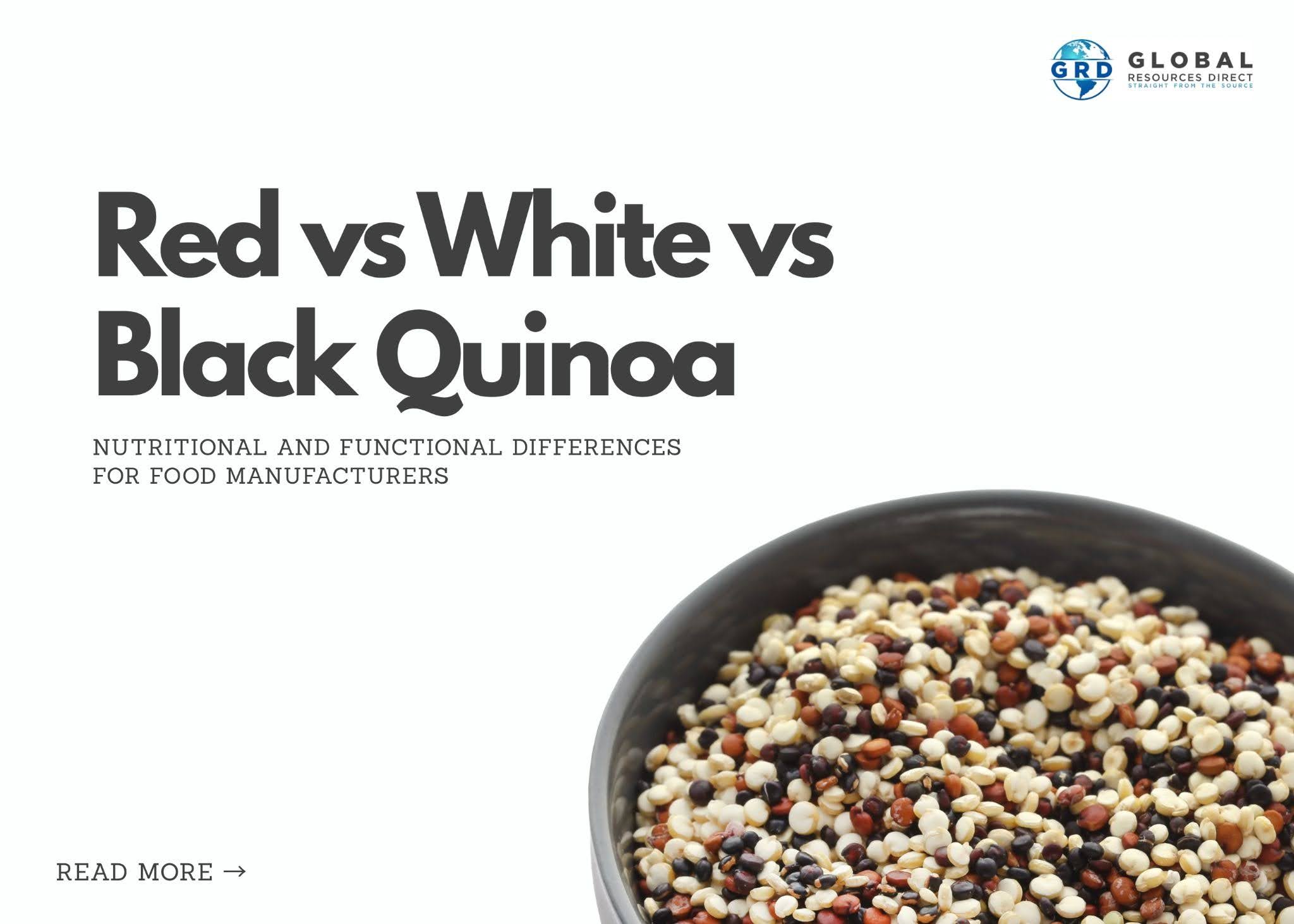 Red vs. White vs. Black Quinoa: Nutritional and Functional Differences for Food Manufacturers