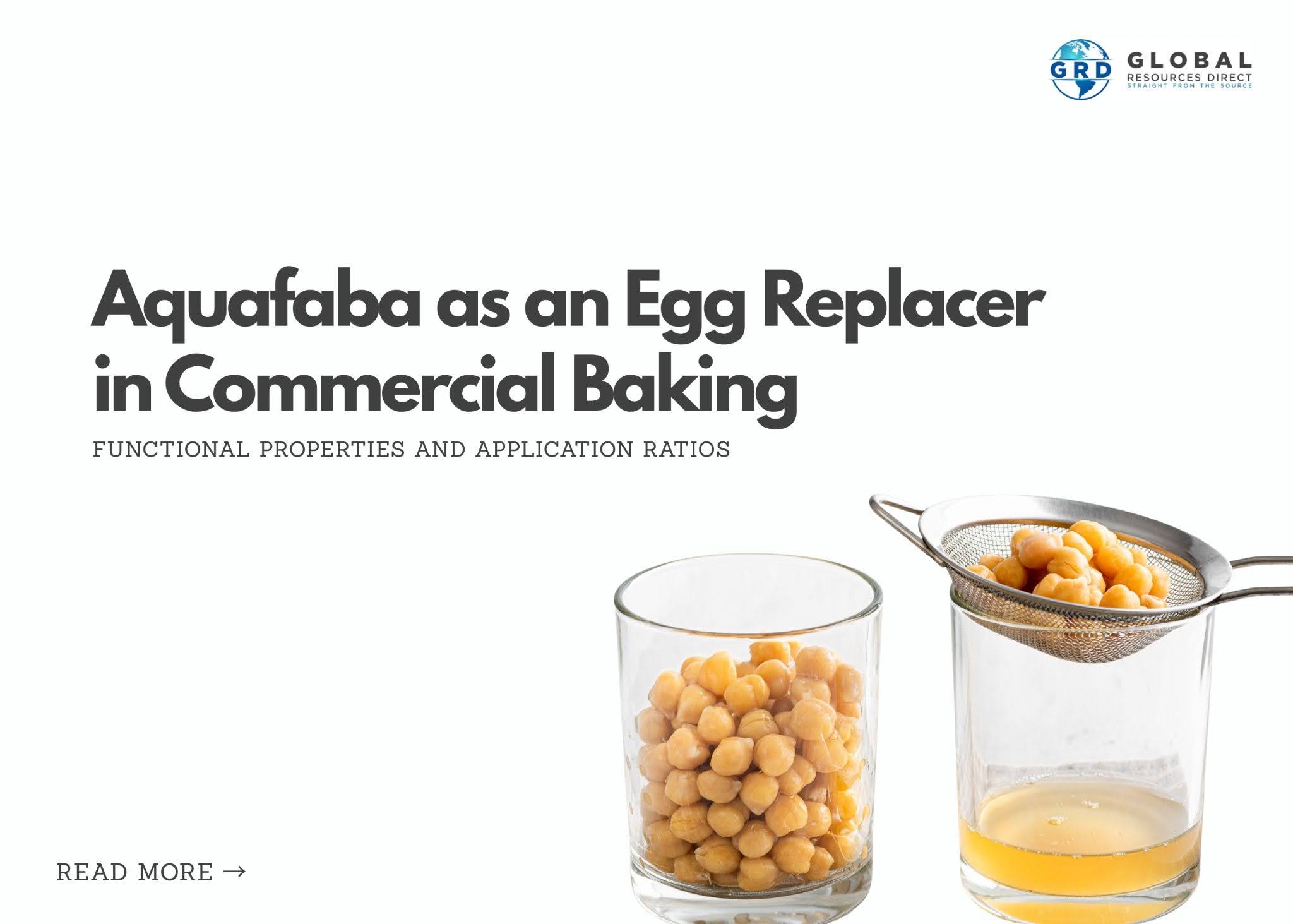 Aquafaba as an Egg Replacer in Commercial Baking: Functional Properties and Application Ratios